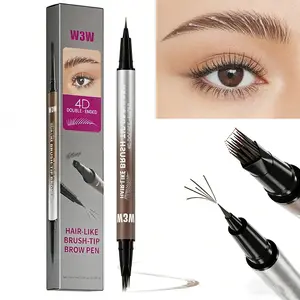 Best-Selling 2-in-1 Microblading Eyebrow Pen – Waterproof 4-Fork Tip & Curved Dual-Ended Design, Long-Lasting Smudge-Proof Brow Pencil for Natural Hair-Like Brows, Beginner-Friendly Makeup
