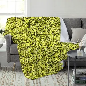 Comfortable Digital Print Flannel Blanket, Creative Soft Noodle Pattern, Perfect Gift, Ideal for Air Conditioning Rooms, Cozy Home Decor