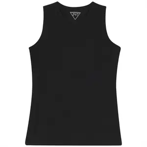 Black Basic Sleeveless Top - Casual Women's Sleeveless Top for Comfort and Minimalist Style