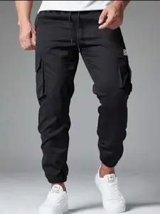 Men's Summer Thin Multi-Pocket Workwear Pants, Simple Commuter Athletic Outdoor Long Pants, Casual Fashion for Daily Wear, Activewear