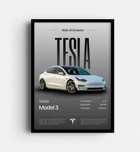 Tesla Car Poster, Electric Cars Print, The Home Decor, Wall Art, Kids Room Car, Gift For Car Enthusiast.