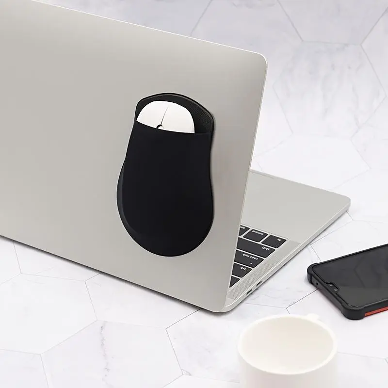 Mouse Storage Bag Organizer, Attached Storage Bag, Self-adhesive Mouse Storage Bag for Laptop, Notebook Back Sticky Mouse Bag, Suitable for Office Workers, Students, Office Workers