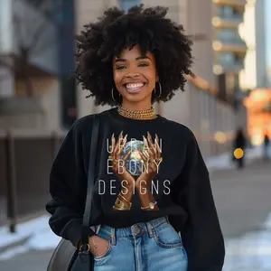 Urban Ebony Designs If I Ruled The World Sweatshirt - Black Graphic Print Fashionable Comfortable