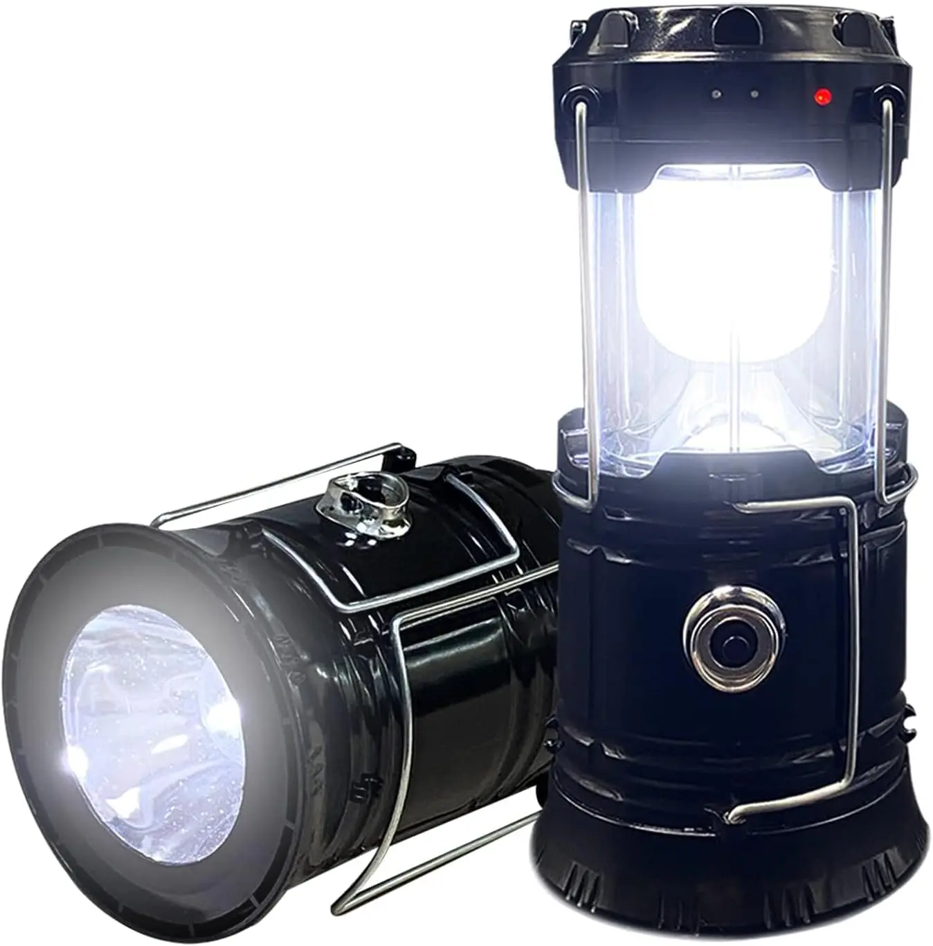 Solar Camping Lantern 4/8-Pack - Rechargeable LED Lights, Magnetic Base & Foldable Hanging Hook- Collapsible Lamp Battery Powered Perfect for Power Outages, Hiking, Campsites, Emergencies