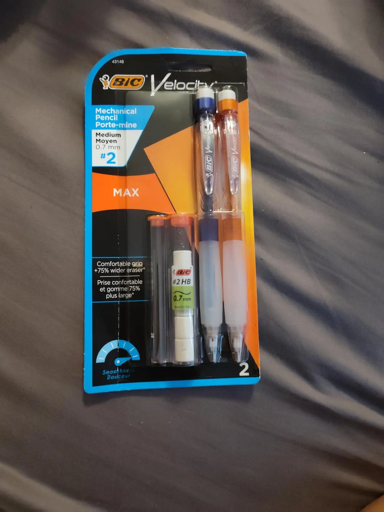 Velocity Max Mechanical Pencils, With Colorful Barrel, Medium Point (0.7mm), 2-Count Pack Mechanical Pencils With Erasers and Lead Refills