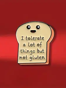 Cute Bread Design Brooch, Fashionable Letter Pattern Brooch for Women & Men, Enamel Pin Suitable for Backpacks, Jeans, Scarves, Hats Decoration, Fashion Accessory