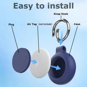 Airtag Keychain Protector Case, Durable Waterproof Silicone Keychain for Apple Airtag Tracker Accessories, Multiple Bright Colors Available