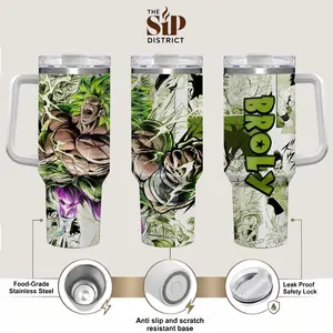 The Sip District.  Broly Dragon Ball Z  Legendary Super Saiyan 20oz 40oz Tumbler With Handle Stainless Steel Tumbler, Green Super Saiyan Anime Gaming Cup, Iced Coffee Travel Mug, Gift for Otaku, Anime & Gaming Fans Gothic,  Drinkware