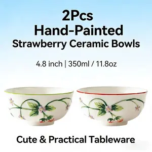 Hand-Painted Floral Relief Ceramic Rice Bowl, High Aesthetic Microwave Safe, Home Use, School Lunch Box, Elegant Dinnerware