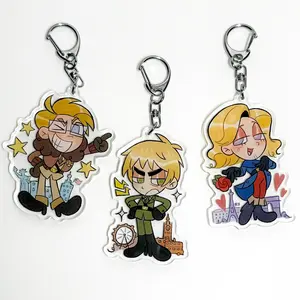 Hetalia Keychains, America, England, France Acrylic Charms, Kawaii Keychains, Funny Keychain, Cute Accessory, Fun Charm For Backpack Or Purse | High Quality and Customer Favorite Items