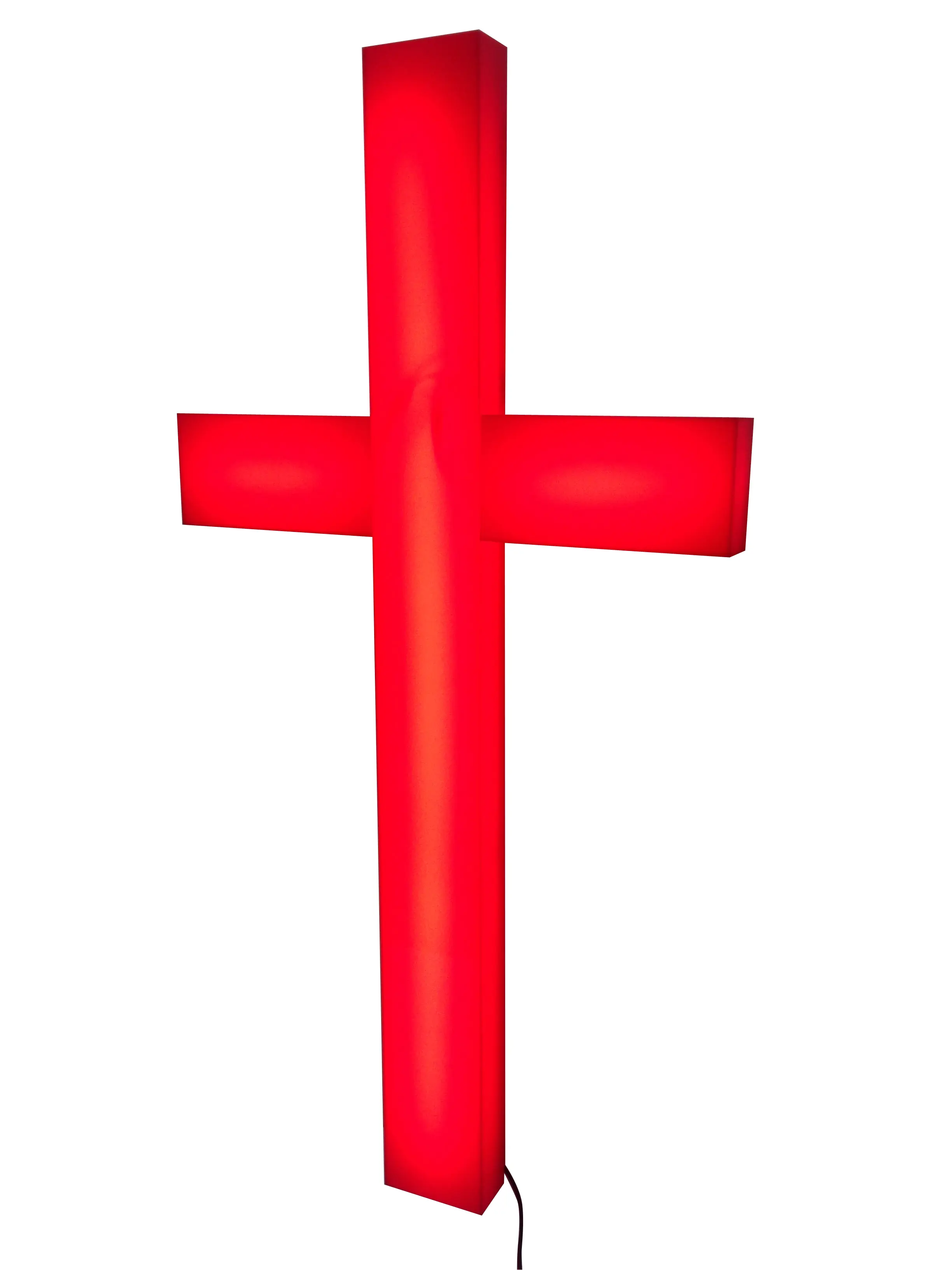 FixtureDisplays® Cross, Christian LIGHTED Church Sign red Plexiglass LED Light 11673-red-NEW-NF