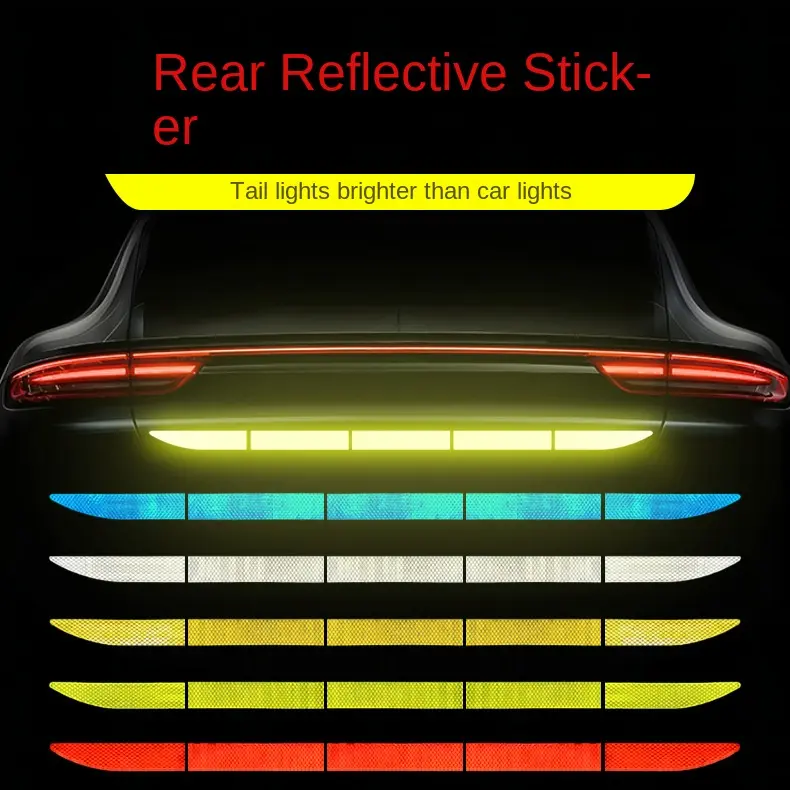 Car rear rear night strong reflective sticker car sticker creative rear bumper rear bumper decoration safety sticker anti-rear collision