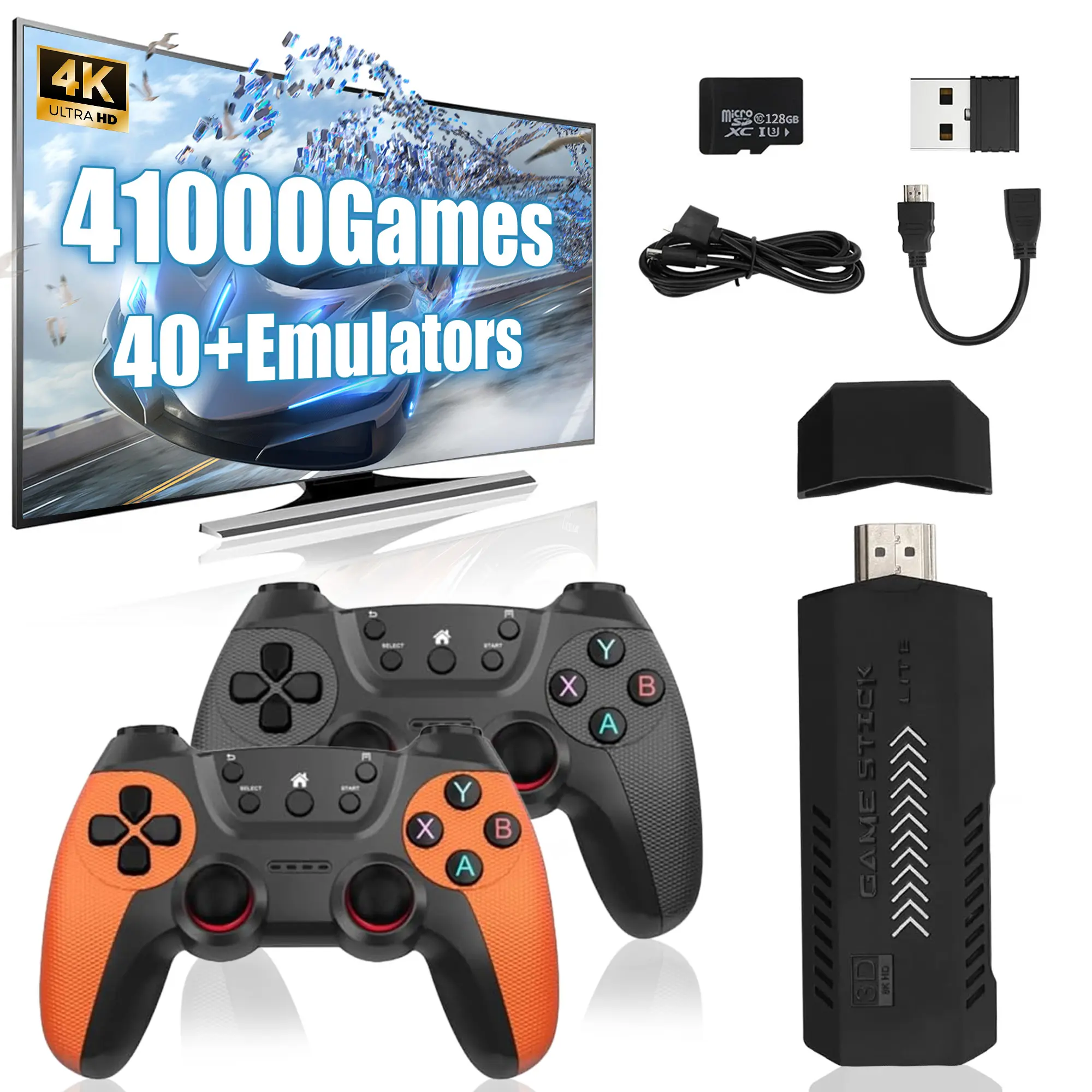 X2 Ultra 64G Retro Game Stick 4K, HDMI Plug and Play Video Game Console, with 2.4G Wireless Controller,Nostalgia Arcade Handheld Emulators for TV Game Lovers