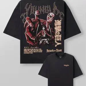 Attack on Titan "Premium" Oversized Tee Cotton Heavyweight Loose Fit Trendy Casual Short-Sleeved Design T-Shirt Menswear Anime graphic tees Clothes Soft