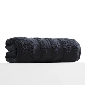 For Plus Size - Ultra Extra-Large Bath Towel - 40"x90" - Ultra Oversize Bath Sheet - 100% Cotton - BLACK COLOR
