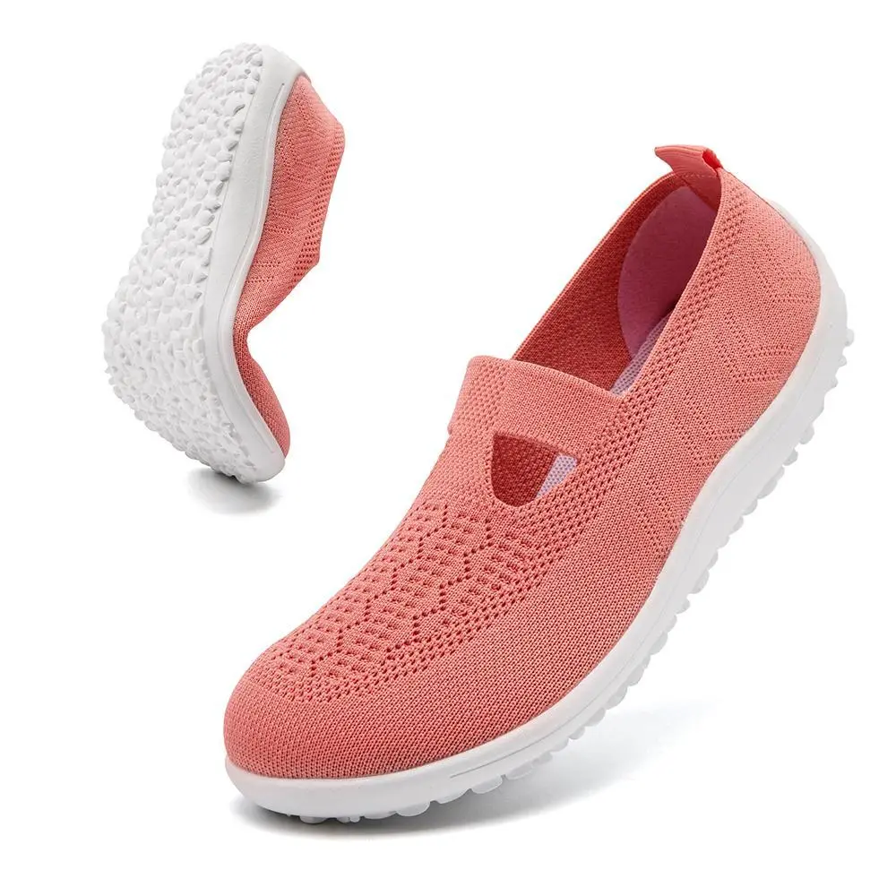 Women's Stylish Knit Slip-On Barefoot Flats - Soft Walking Shoe, Footwear with Wide Toe Box, Lightweight Breathable Rubber Sole, All-Season Casual Loafers, Walking Shoes, Boxing, Barefoot Shoes Women