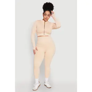 Plus Size Daisy Compression Rib Acid Wash Leggings