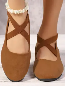 New Fashion Versatile Women's Wedge Heel Chunky Heel Thick Sole Single Shoe, Pure Color Casual Height Increasing Comfortable Simple High Heel Shoes