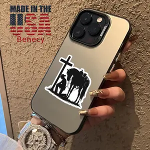 Case for iPhone 15 16 14 Pro Max 13 12 11 XR XS Plus E Western Cowboy Cross Pattern Shockproof Silicone PC Back Protective Smartphone Cover Cellphone Protective