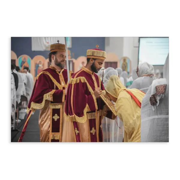Ethiopian Orthodox Religious Handmade Canvas Print - Nature Art, High-Res Print with Real Inspection, Wall Decoration for Bedroom, Living Room Home Decor, Frame-Style, Home Inspo