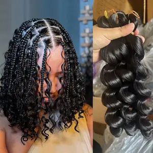 Italian Curl Synthetic Crochet Hair French Loose Curl Box Braiding Boho Hairstyle for Black Women Short Bob Style