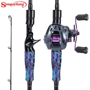 High-Speed Baitcaster Fishing Combo - Sougayilang Centron Lite Casting Rod/Reel, IM6 Graphite 2Pc, Ceramic Rings, EVA Grip for Freshwater/Saltwater