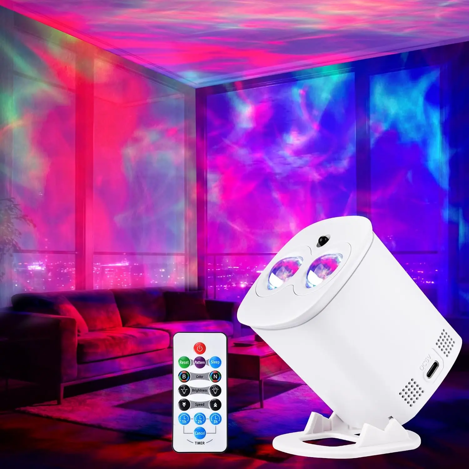 Galaxy Projector for Bedroom, Nebula Ceiling Led Lamp with Remote & Timer, Night Light Gifts for Kids,Room/Birthdays/Christmas//Live