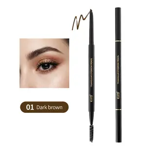 KLED Ultra Fine Eyebrow Pencil Waterproof Long Wear Brow Definer Natural Looking Brow Makeup in Dark Brown 01