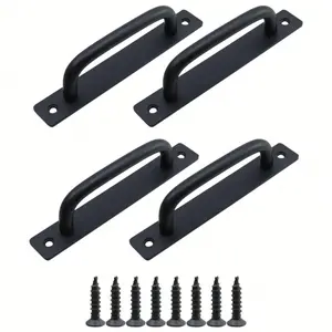 Aluminum Alloy Sliding Door Handles with Backplate, Rust-Resistant Hardware for Barn Doors, Closets, Hotels, Indoor Bathrooms