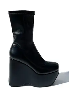 MCLC Space Boot Comfy Platform in Black - Inspired by Ziggy Stardust