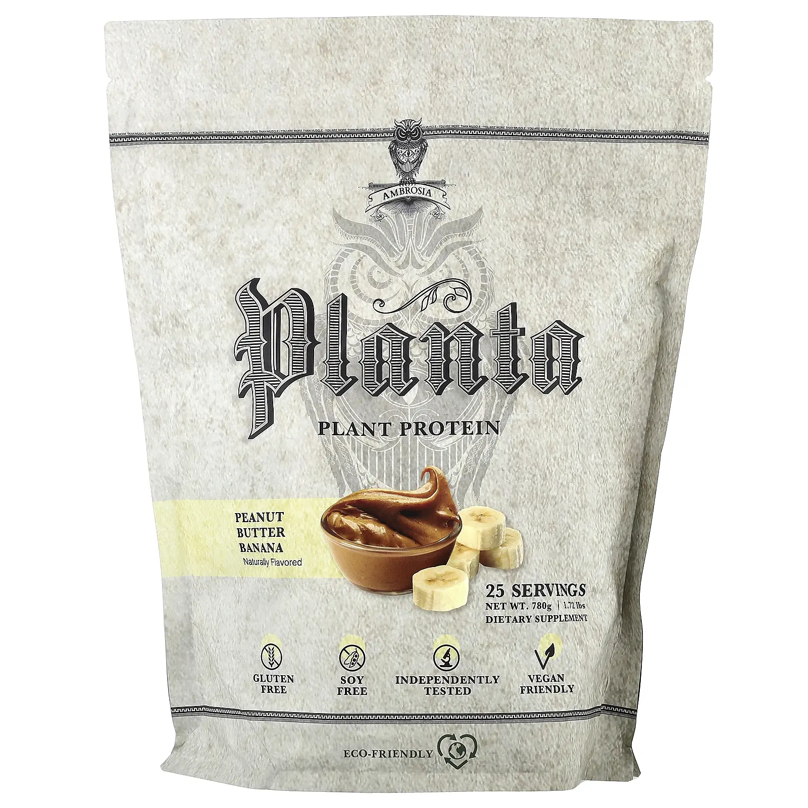 Ambrosia Collective Planta, Plant Protein, Peanut Butter Banana, 1.72 lbs (780 g)