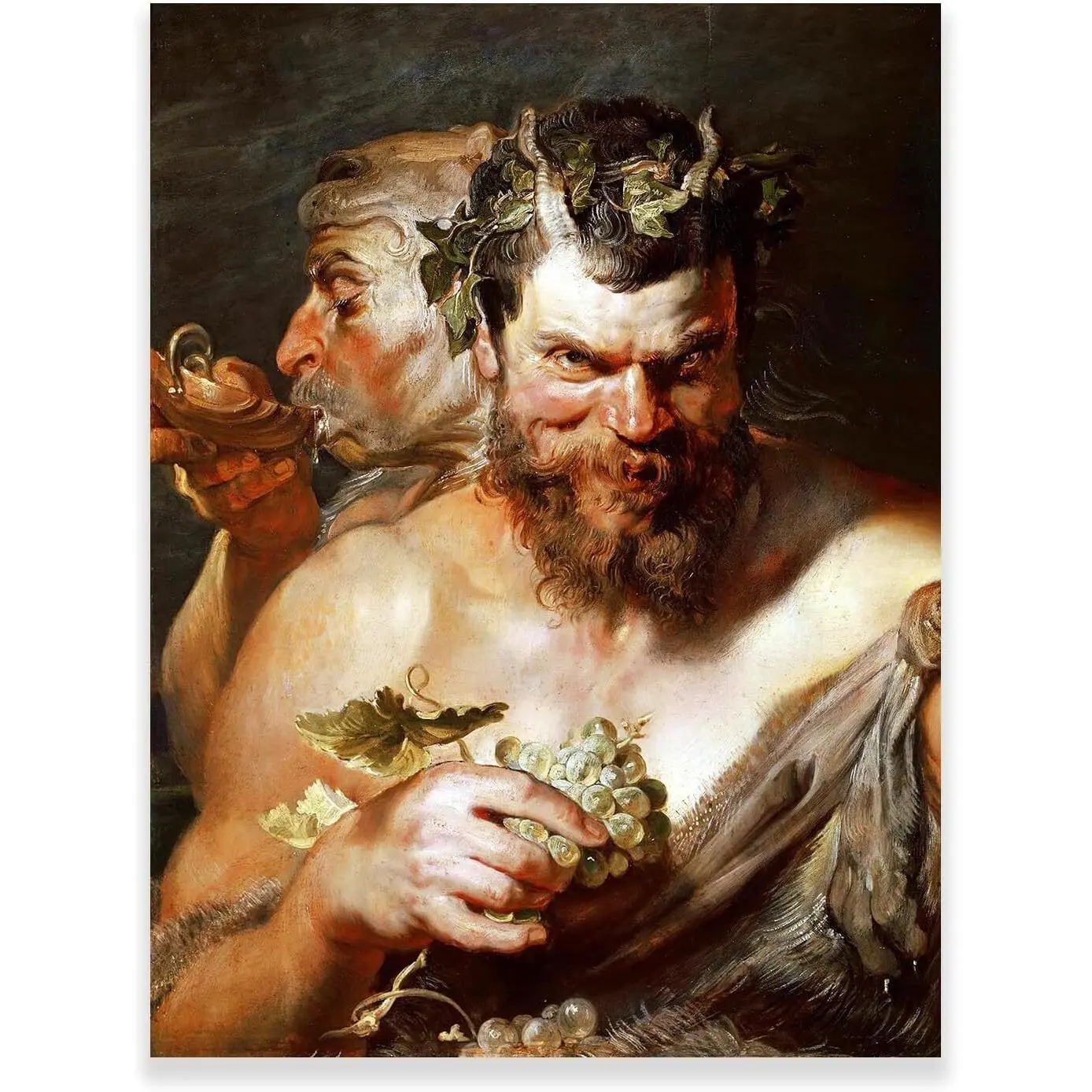 Dopamine decorPeter Paul Rubens Canvas Print - Two Satyrs Poster - Mythology Paintings Baroque Ornaments Decoration Room Wall Artistic Photo
