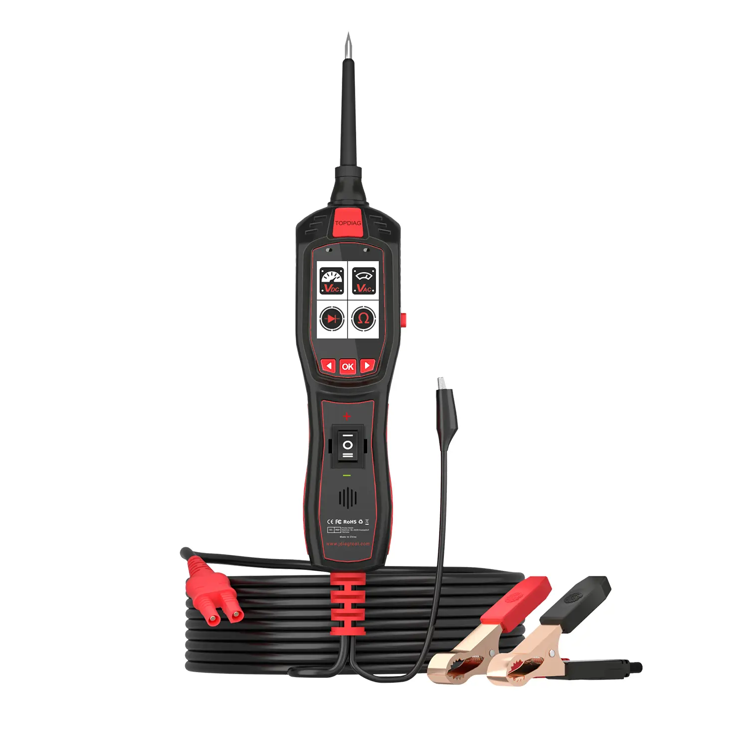 Car Circuit Tester Professional Car Voltage Tester Vehicle Diagnostic Tool Smart Circuit Breaker Injector Signal Detection Resistance Color Display Best Electrical Tester for 6 to 30 Volt Vehicle Electrical System Diagnostics automotive
