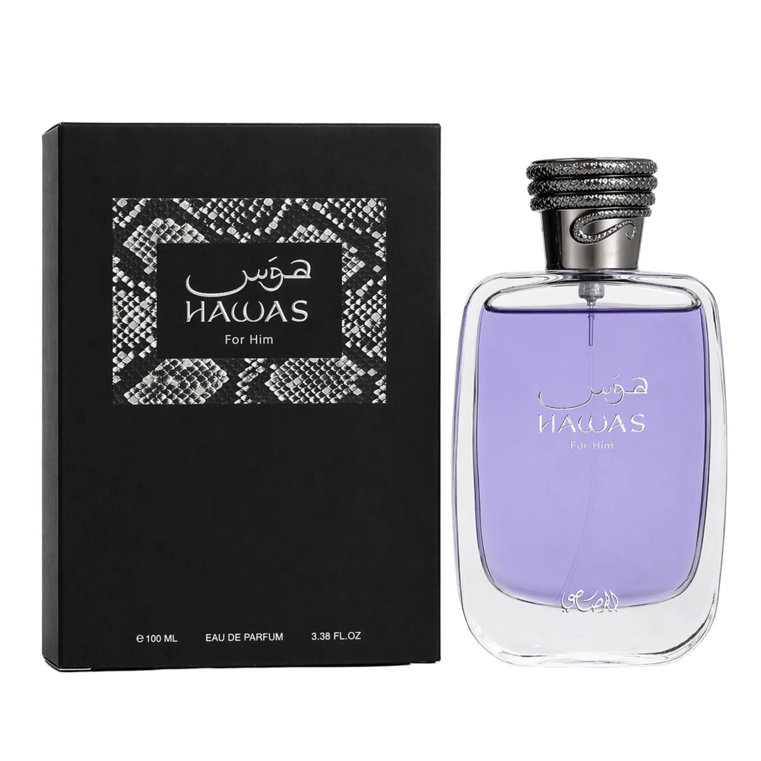 Rasasi Hawas for Him Eau De Parfum, Aromatic Citrusy Perfume with Aquatic Notes for Smelling Good, Men's Colognes EDP Spray, 100ml / 3.4 oz, Edp Cologne Spray, Edp Perfume Fragrance, Adults, Single Item, Fresh, Spicy Citrus