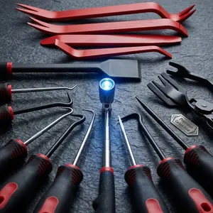 17Pcs Carbon Steel Precision Pick & Hook and Trim Removal Tool Set with Scraper and Magnetic Telescoping Tool Kit for Remove Automotive Electronics Maintenance Hoses Gasket ，fastener remover，tools and gadgets for him, mechanic tools