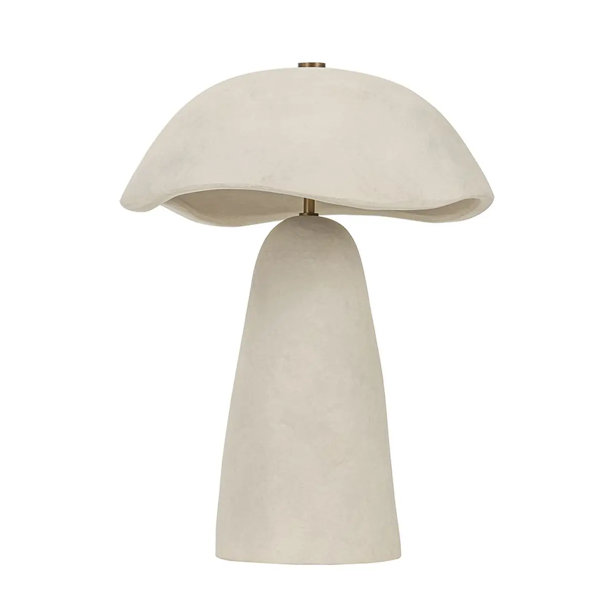 Soloma Artisan White Ceramic Table Lamp With Distinctive Dome Shade and Irregular Edge