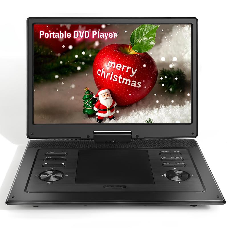 Portable DVD Player 17.9" HD Screen Supports Multiple Formats TV Sync USB SD 270° Rotation 180° Flip Compact for Car Home Travel Remote Audio Sound System with Long Battery Life