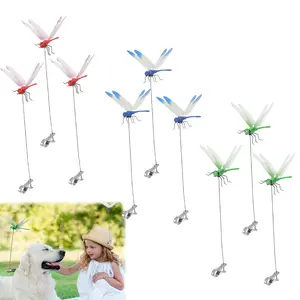 12 Counts Dragonfly Clip,3D Dragonfly Garden Stakes Decor, Fly Deterrent, Dragonfly Humming Bird Stakes, Deer and Horse Fly Deterrent, Garden Bird and Fly Scare Devices for Indoor and Outdoor Garden