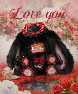 QIQI- MIGO 600% ROSE TEA PARTY  SERIES  Mystery Boxes Bag Pendant Bunny Plush Dolls Soft Collectibles （Hidden Style 1/28）