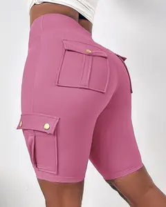 Women's Tummy Control Butt Lift Sports Shorts High Waist with Pockets