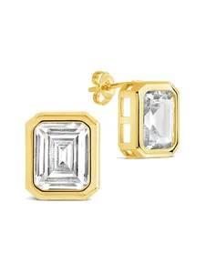 Camille Bezel CZ Statement Stud Earrings