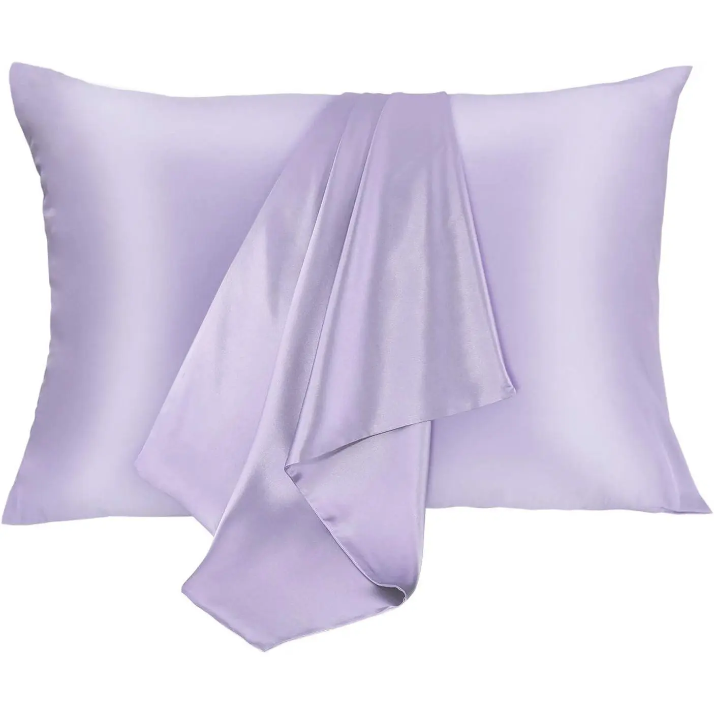 Silk Pillowcase for Hair and  2 Pack  Mulberry Silk Bed Pillowcase  Soft Breathable Both Sides Silk Pillow Case with  Zipper, Pillow Cases (, Light Purple)