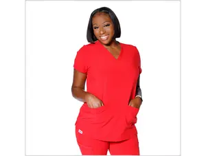 TRU RED V NECK SCRUB TOP 