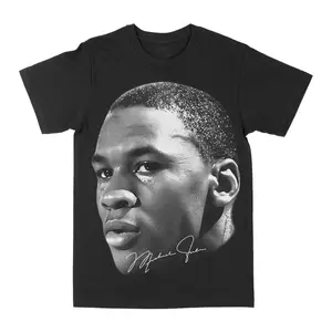 Michael Jordan Young Mike Big Face Graphic Tee Retro Unisex T-shirt Fashion Clothing for Men & Women