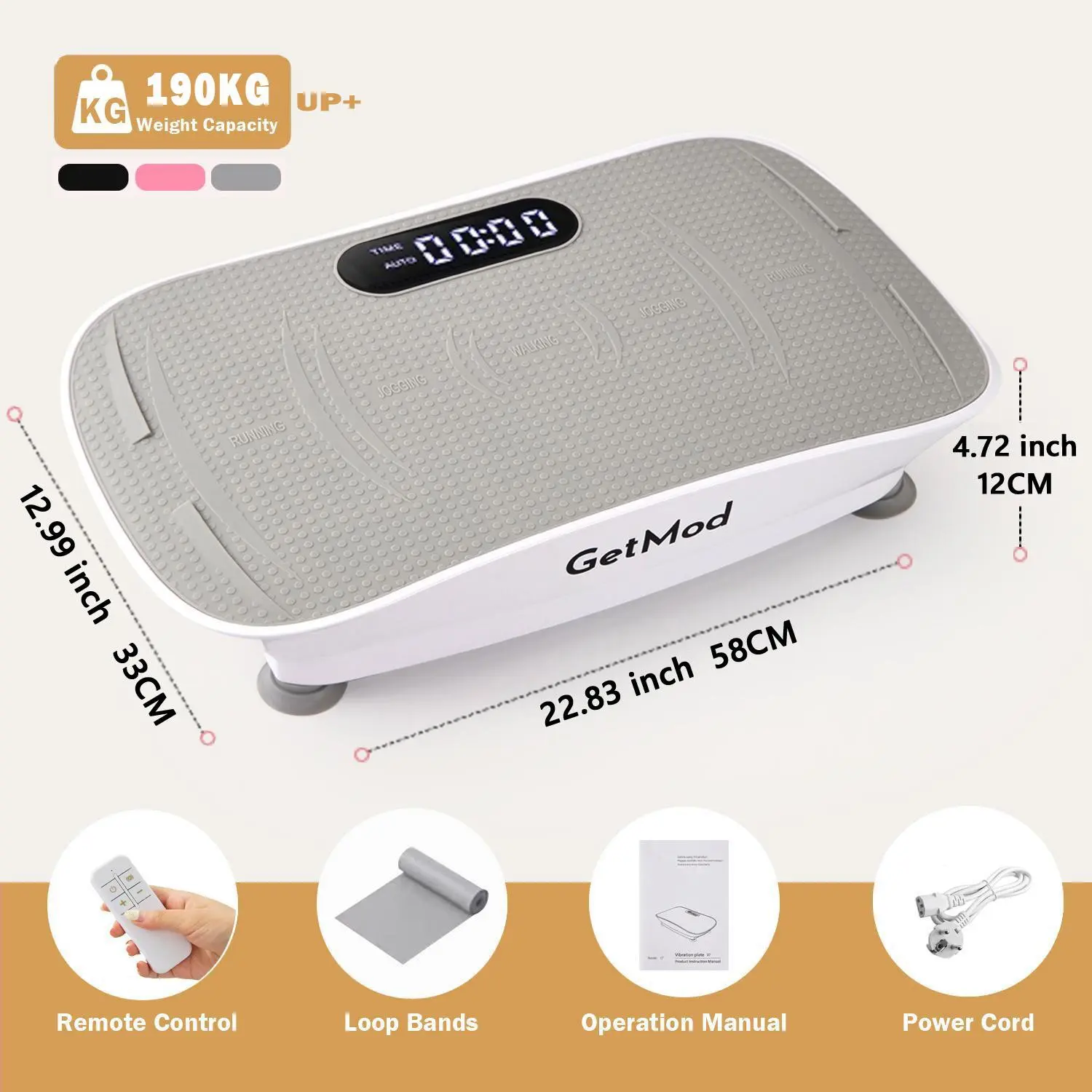 【Free Delivery】GETMOD Plus Size Vibration Plates Exercise Equipment with LED Display, Brushless Motor for Smooth Operation, Bluetooth Speaker 10 Speed Levels Quiet Motor Home Gym Stuff Exercise Machine #1