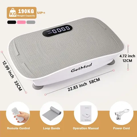 【Free Delivery】GETMOD Plus Size Vibration Plates Exercise Equipment with LED Display, Brushless Motor for Smooth Operation, Bluetooth Speaker 10 Speed Levels Quiet Motor Home Gym Stuff Exercise Machine #1, Home Fitness Equipment, Unisex #07-2