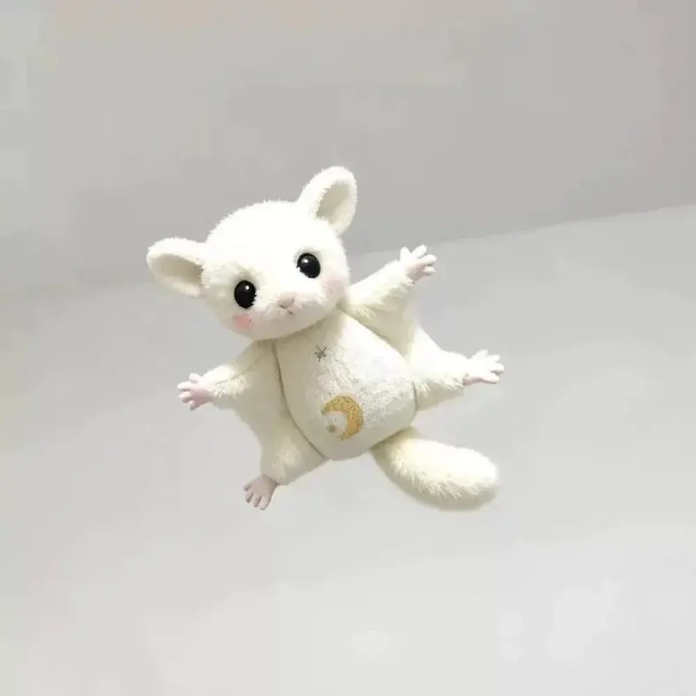 New Cute Soft Sugar Glider Plush Keychain Mini Flying Squirrel Bag Charm Fluffy Stuffed Animal Pendant Bag Accessories