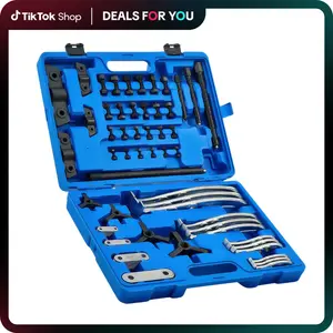 Orion Motor Tech Gear Puller Set, 3" 4" 6" 8" Bearing Puller Kit,24pc 2 Jaw & 3 Jaw Gear Puller with Reversible Jaws, Heavy Duty Tool for Pulley Gear Bearing Flywheel Removal, Gift idea,Repair tool kit,Home car repair Dual Fixing Holes