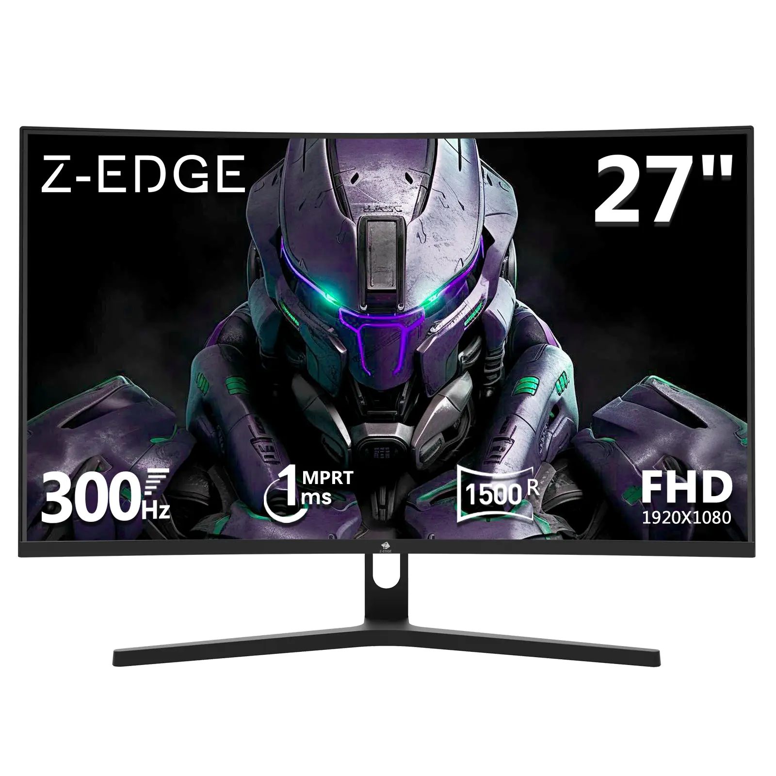 Z-EDGE 27" 300Hz Curved Gaming Monitor - Full HD 1080P, 1ms Response, Adaptive Sync FreeSync, DP(1.4) & HDMI 2.0 Inputs, Blue Light Tech, HDR Support, Curved Computer Monitor, Adaptive Sync Monitor, Curved Computer Monitors