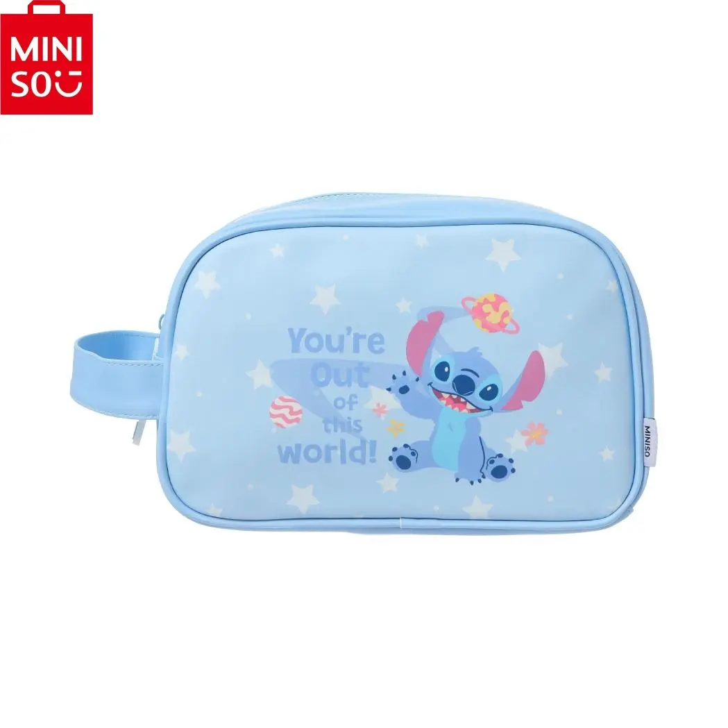 Disney Stitch Makeup Bag - Large Capacity Makeup Organizer Pouch, Handheld Ease Toiletry Organizer, Travel Cosmetic Storage Bag, Cute Cartoon Festive Gift Pick for Summer Vibes, Animated Character Make-Up Bags